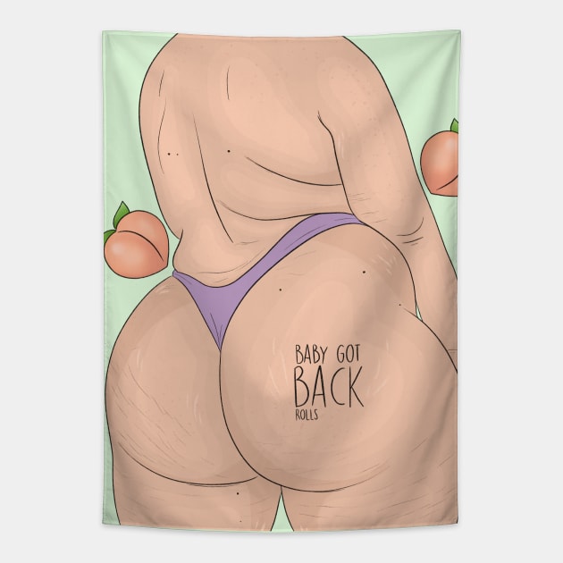 Baby Got Back Rolls Tapestry by nmdrawsx