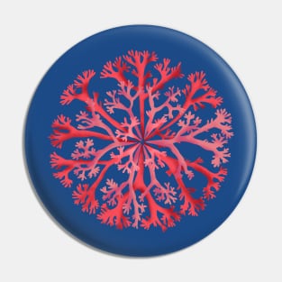 Coral rosette Pin