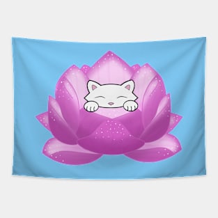 Cat In A Lotus Tapestry