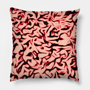 Strawberry Coral Color Animal Print Background Pillow