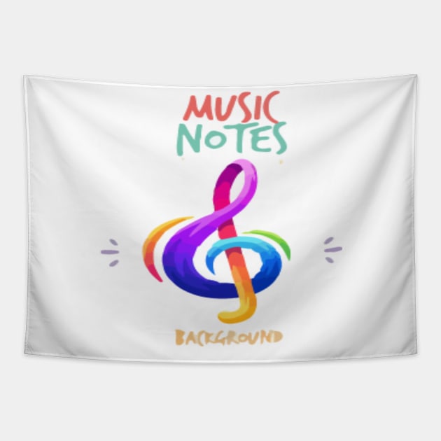 Music Sticker (Music Notes) Tapestry by On2Go Design