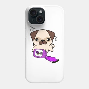 Naughty Pug Spills a jar of grape jam! Phone Case