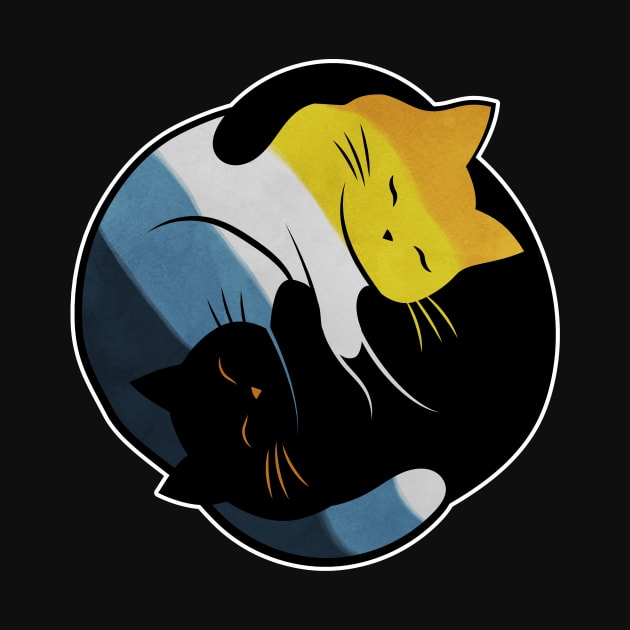 Aroace Yin Yang Cats by Psitta