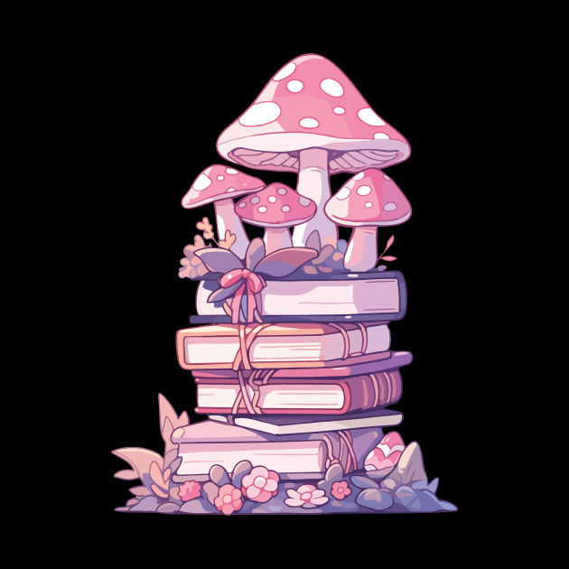 Books with Mushrooms by Dream-e