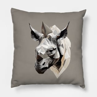 Black rhino head Pillow