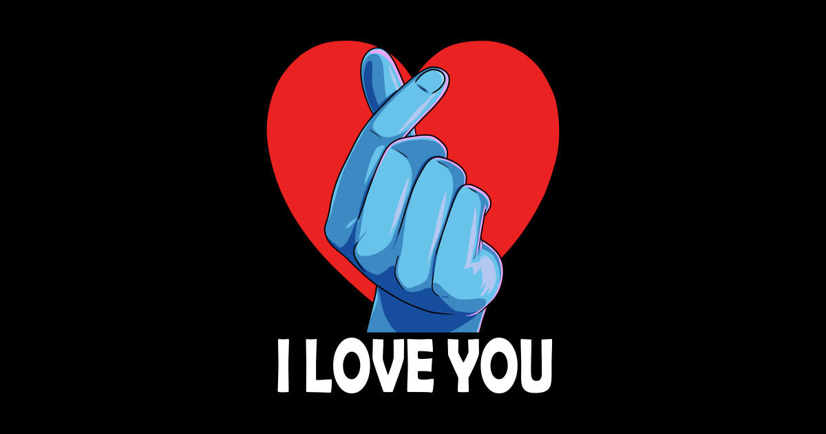 Saranghae Kpop Lover I Love You Finger Heart Sign Saranghae Finger Heart Sticker Teepublic