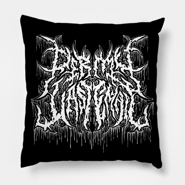 Per My Last Email - Death Metal Logo Pillow by Brootal Branding