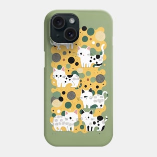 Polka Purradise: Feline Dot Delight Phone Case