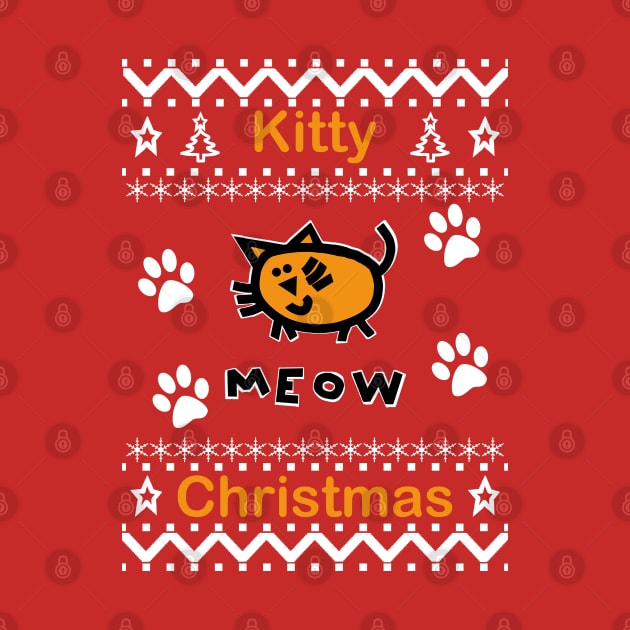 Kitty Meow Christmas Cat by ellenhenryart