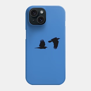 Two Ravens Flying Blue Sky Phone Case