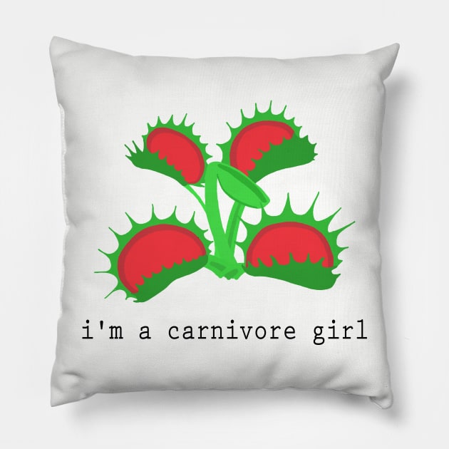 i'm a carnivore girl Pillow by QuasaiBonsai