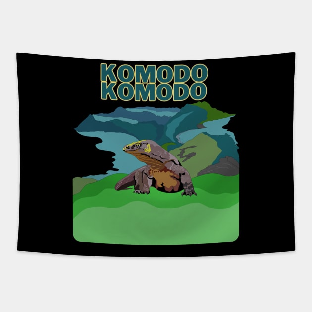 Komodo Dragon Tapestry by Adarma