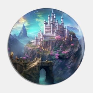 Fortress Castle Otherworldly Dimension Fantastic Landscape Surrealist Pin