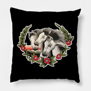 Pharaoh's Horses Tattoo Design Pillow