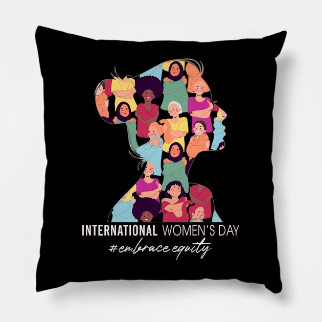 International Womens Day 2023 Embrace Equity International Womens Day Pillow by Charaf Eddine