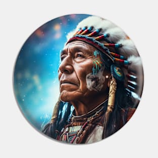 Native Indian Warrior Spirit Fantastic Cosmic Magical Pin