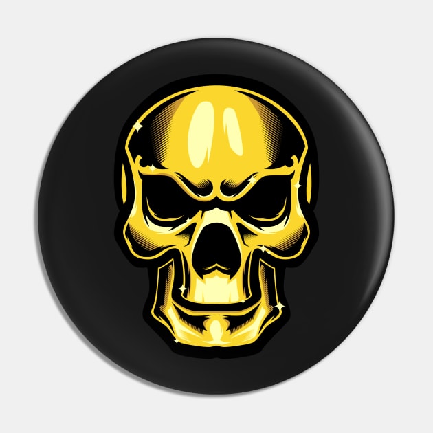 Golden Skull Pin by Luckyart11