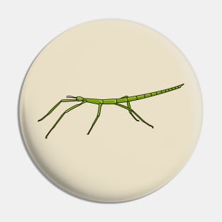 Cute green stick insects with happy faces cartoon Pin