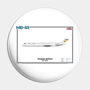 McDonnell Douglas MD-83 - Caspian Airlines (Art Print) Pin