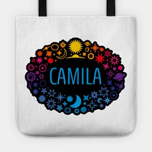 Camila name surrounded by space Tote