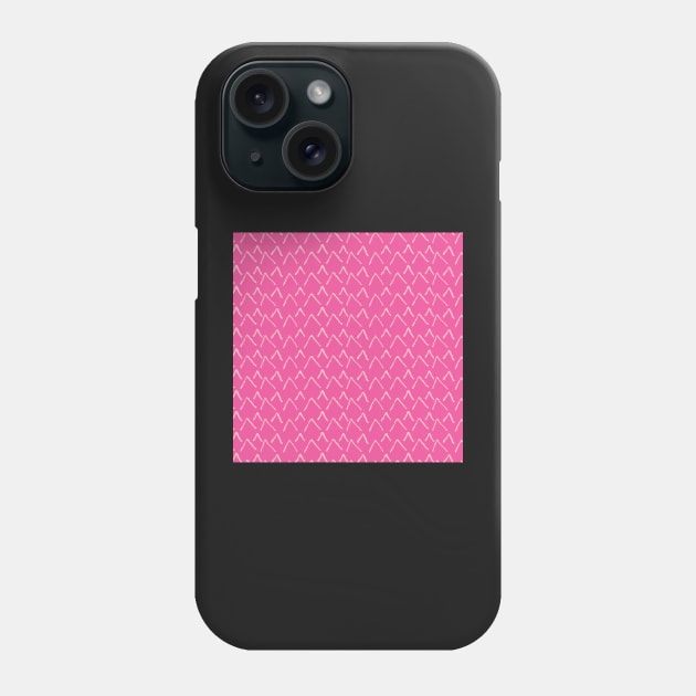 Hot Pink Simple Moutain Range Print Phone Case by greenoriginals