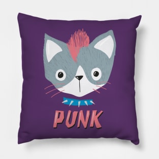 Punk Rock Kitten Pillow