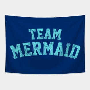 Team Mermaid Distressed Athletic Text Tapestry