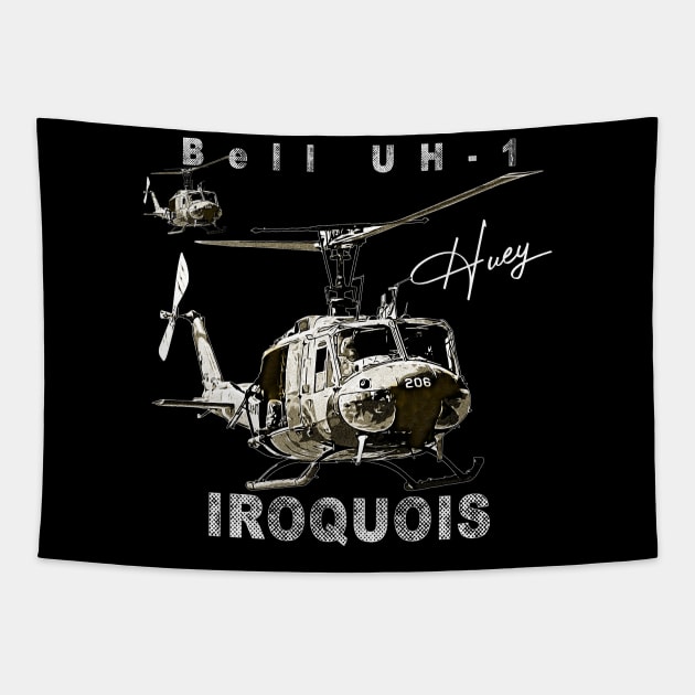 Bell UH-1 Iroquois helicopter Tapestry by aeroloversclothing