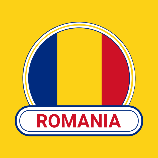 Romania Country Badge - Romania Flag by Yesteeyear