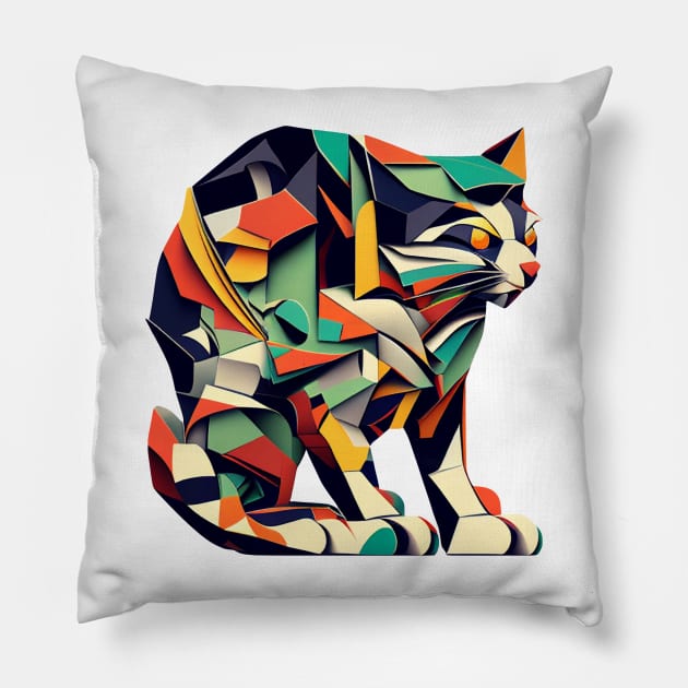 Abstract kitty Pillow by stkUA