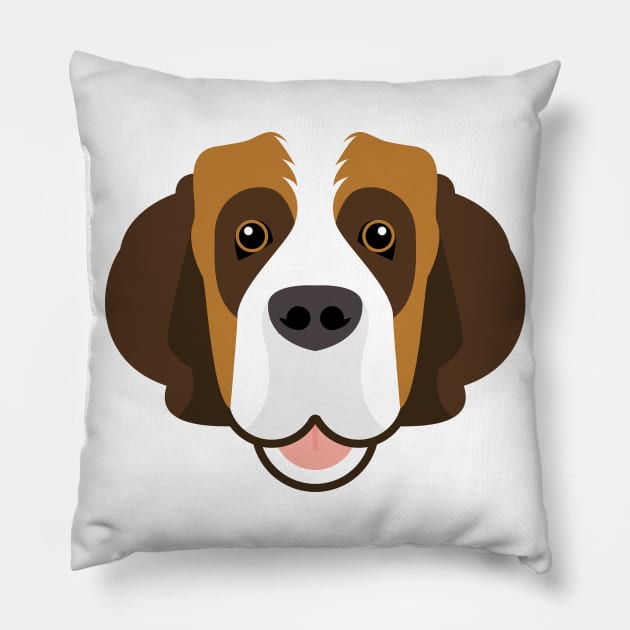 Saint Bernard dog face Pillow by ShirtBricks