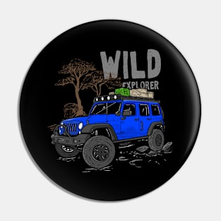 Wild Explorer Jeep - Adventure Blue Jeep Wild Explore for Outdoor enthusiasts Pin