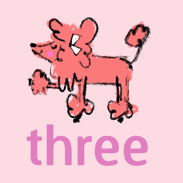 Poodle - Three - Third Birthday Design by Shelley Johannes Art