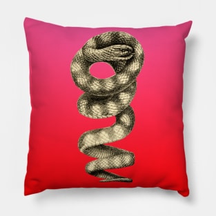 Entangled vintage illustration of a snake Pillow