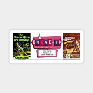 Drive-In Double Feature - Green Slime & Robinson Crusoe on Mars Magnet