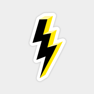 Electric Yellow and Black Lightning Magnet