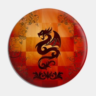 Awesome dragon with floral elements Pin