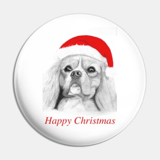 Happy Christmas Cavalier King Charles Spaniel Pin