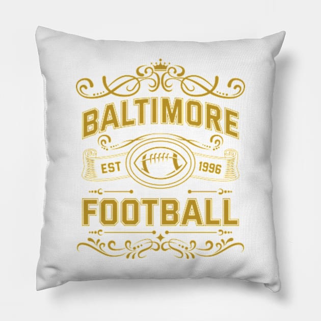 Vintage Baltimore Football Pillow by carlesclan