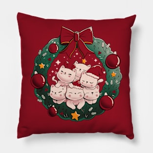 Kitty Garland Cat Christmas by Tobe Fonseca Pillow