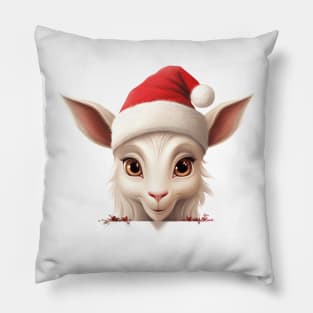 Christmas Peeking Baby Goat Pillow