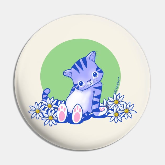 Yittle Kitty by KiniArt Pin by KiniArt