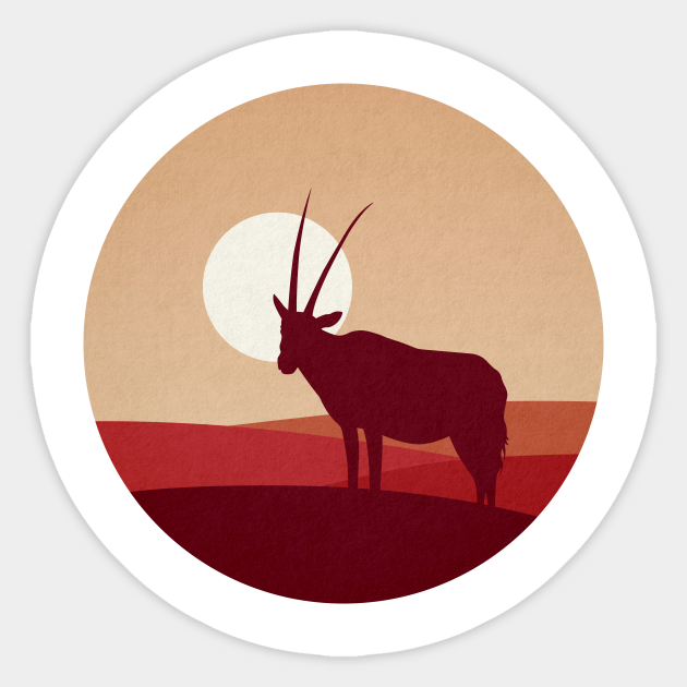 Springbok Flat Landscape Animal Silhouette - Silhouette - Sticker ...