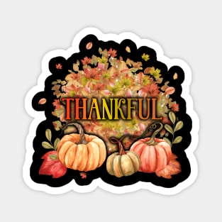 Happy Thanksgiving Day Autumn Fall Maple Leaves Thankful Magnet