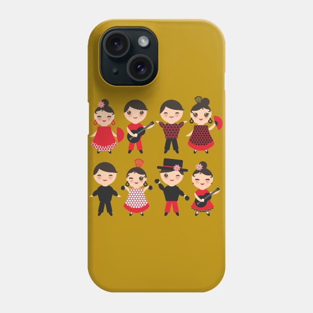 Spanish Flamenco Dancer (6) Phone Case by EkaterinaP