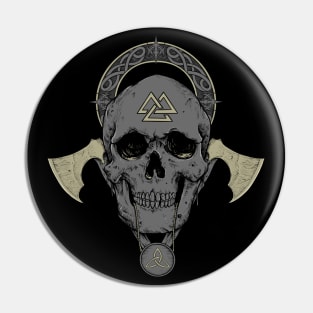 Norse Viking Skull Nordic Scandinavian Pagan Symbols Pin