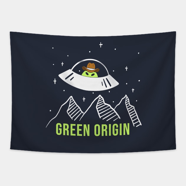 Alien Jeff Bezos Tapestry by MorvernDesigns