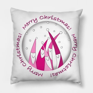 Retro Vintage Pink Santa Claus Pillow