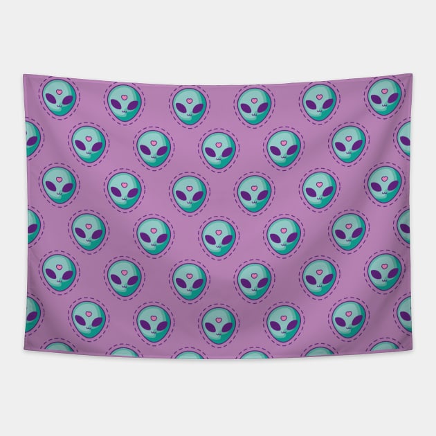 Cute Alien Face Tapestry by Stay Studio