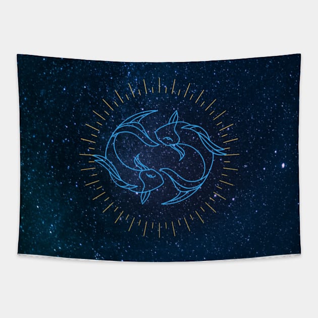 Pisces Tapestry by Honu Art Studio